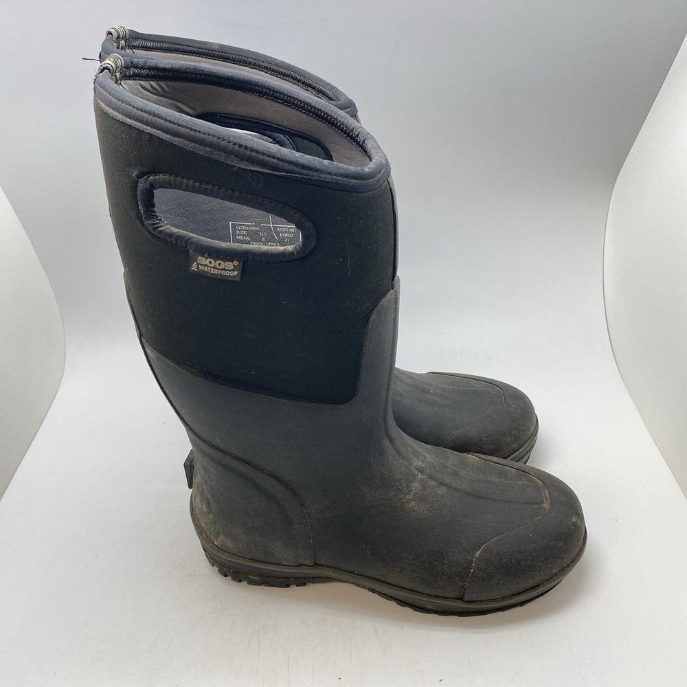 BOGS Ultra High Boots Mens 8 Black Waterproof Snow Boot Workwear Shoes 51377-001